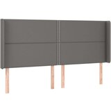  Uzglavlje sivo 183x16x118/128 cm od umjetne kože | shoptok.hr