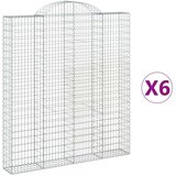  Obokane gabion košare 6 kosi 200x30x220/240 cm pocinkano železo, (20981923) | Shoptok.si