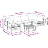 vidaXL Vrtna sedežna garnitura 7 pcs antracit siva Jeklo | Shoptok.si