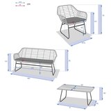 Hesperide SET VRTNOG NAMJEŠTAJA LAMBADA 135X75X230CM POLIESTER/POLIURETAN/ČELIK/RATAN/STAKLO GRAFITNO SIVA 4/1 | shoptok.hr
