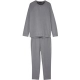 Trendyol Men's Dark Gray Regular Fit Knitted Pajamas Set. Cene
