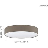 Eglo Romao 3 plafonjera/1, led, 40w, prečnik 570, sa daljinskim, dimabilna, sivo/bela | Eponuda.com