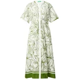 United Colors Of Benetton Košulja haljina zelena / bijela
