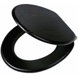 Deska za WC školjko s počasnim zapiranjem Blackwash MDF črna, (20764625)