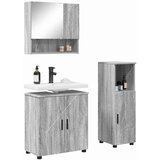  Set namještaja za kupaonicu Zidne s pohranom 3 pcs Siva Sonoma | Eponuda.com