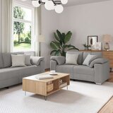  2-delna sedežna garnitura z oblazinjeno blazino, siva tkanina, (22054423) | Shoptok.si