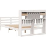 vidaXL Krevet s regalom z knjige bez madraca bijeli 135x190cm borovina | shoptok.hr