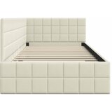  Kutni okvir kreveta s uzglavljem Krema 90 cm x 200 cm Baršun | shoptok.hr
