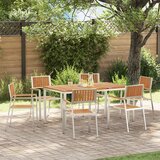 vidaXL set vrtne blagovaonice od 7 dijelova od čvrstog tikovog drveta, vanjski blagovaonski stol 150x90x75 cm od čvrstog tikovog drveta, slעגanje vrtne stolice 2 kom čvrsto drvo tikovine i metal, slåganje vrtne stolice 4 kom čvrsto drvo tikovine i metal Cijene