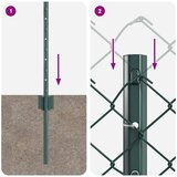  Ograda od lančanih veza s 10 U postova Zelena 0.8 x 10 m Čelik | shoptok.hr