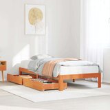 vidaXL Posteljni okvir s predali voščeno rjav 90x190 cm trdna borovina | Shoptok.si