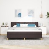  Postelja z vzmetnico Temno rjava 200 x 180 cm Poliester, (5000126843) | Shoptok.si