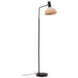 Kave Home Črna/naravna stoječa svetilka s senčnikom iz ratana (višina 157 cm) Damila – Cene
