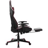 vidaXL Gaming stol z oporo za noge črno in vinsko rdeče umetno usnje | Shoptok.si