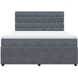 vidaXL Krevet s oprugama i madracem tamnosivi 180x200 cm baršunasti | shoptok.hr
