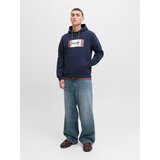 Jack & Jones Sweater majica 'JJHAYATO' mornarsko plava / smeđa / bijela | shoptok.hr