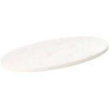  Ploča za stol bijela 80x40x2,5 cm od masivne borovine ovalna | shoptok.hr