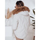 DStreet Kurtka damska zimowa COLDLIKE pikowana z kapturem biała | Shoptok.si
