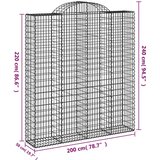  Lučne gabionske košare 20 kom 200x50x220/240 cm pocinčano željezo | shoptok.hr