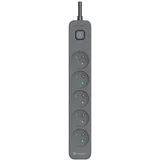 Produzni kabl 1.5m 5 uticnice sa 2 USB porta sa prenaponskom zastitom i prekidacem grafit TRALIS47813