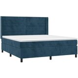  box spring s madracem LED tamnoplavi 160x200 cm baršun | shoptok.hr