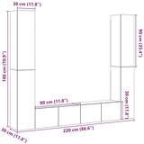  Set 6 kosov stenske TV omarice Artisan Oak Engineered Wood, (21703641) | Shoptok.si