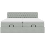  Okvir kreveta s madracima svijetlosivi 200x200cm baršunasti | shoptok.hr