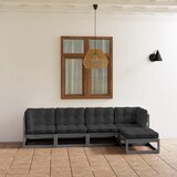 The Living Store Vrtna sedežna garnitura 5-delna z blazinami trdna borovina - Vrtna Sedežna Garnitura, (21422469) Cene