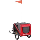  Prikolica za bicikl za pse crveno-siva od tkanine i željeza | shoptok.hr
