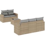  6-dijelni set vrtnih sofa s jastucima bež od poliratana | shoptok.hr