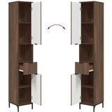 vidaXL Visoka kopalniška omara z vrati Rjavi hrast 31.5 x 33 x 190 cm, (5000064358) | Shoptok.si