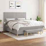 vidaXL Box spring postelja z vzmetnico svetlo siva 180x200 cm blago Cene