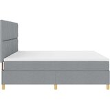  Postelja z vzmetnico z vzmetnico Svetlo siva 200 x 200 cm blago, (5000127917) | Shoptok.si