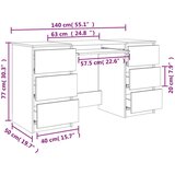  Pisaći stol siva boja betona 140 x 50 x 77 cm od iverice | shoptok.hr