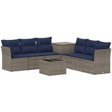  Set sofe 8 kom. Siva i tamnoplava Poli Rattan i čelik | shoptok.hr