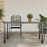 vidaXL vrtna miza črna 150x90x74 cm aluminij in steklo | Shoptok.si