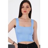 Dewberry Z2001 WOMEN'S CROOP BLOUSE-BLUE Cijene