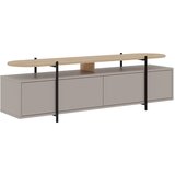 Marckeric Siva/bež TV omarica v hrastovem dekorju 160x48 cm Hinoa – Cene