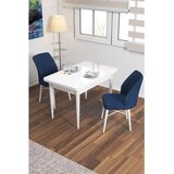 Hanah home trpezarijski set Arp, sto i 2 stolice, bela ploča, teget tkanina Babyface | Eponuda.com