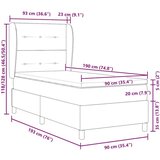 Box spring krevet s madracem Krema 90 x 190 cm tkanina - Krema 90 x 190 cm S gumbima | shoptok.hr