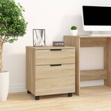 vidaXL Pisarniška omarica na kolesih sonoma hrast 45x38x54 cm inž. les Cene