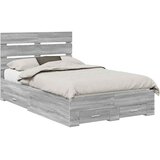  Krevetna konstrukcija s ladicama Siva Sonoma 135 x 190 cm | shoptok.hr