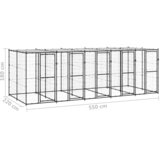 Vanjski kavez za pse s krovom čelični 12,1 m² | Shoptok.si