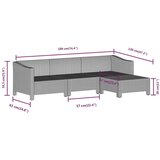  Sedežna garnitura 6-delna z blazinami siv poli ratan | Shoptok.si