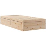  Krevet s regalom za knjige bez madraca 100 x 200 cm od borovine - Prirodna 100 x 200 cm | shoptok.hr