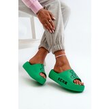 Boto Women's Foam Slides on Chunky Sole with Teddy Bear Green Lamira | ePonuda.com