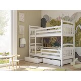 Molarem Home Drveni dječji krevet na kat Gabi s ladicom - bijeli - 190x90 cm - Madrac PE pjena 8 cm-spužvasti madrac | shoptok.hr