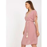 Fashion Hunters Dusty pink light one size dress with a V-neck Cene
