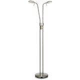 Markslöjd LED stoječa svetilka v srebrni barvi s kovinskim senčilom (višina 135 cm) Hudson – Cene