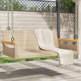  Klupa za ljuljanje bež 109 x 62 x 40 cm od poliratana | shoptok.hr